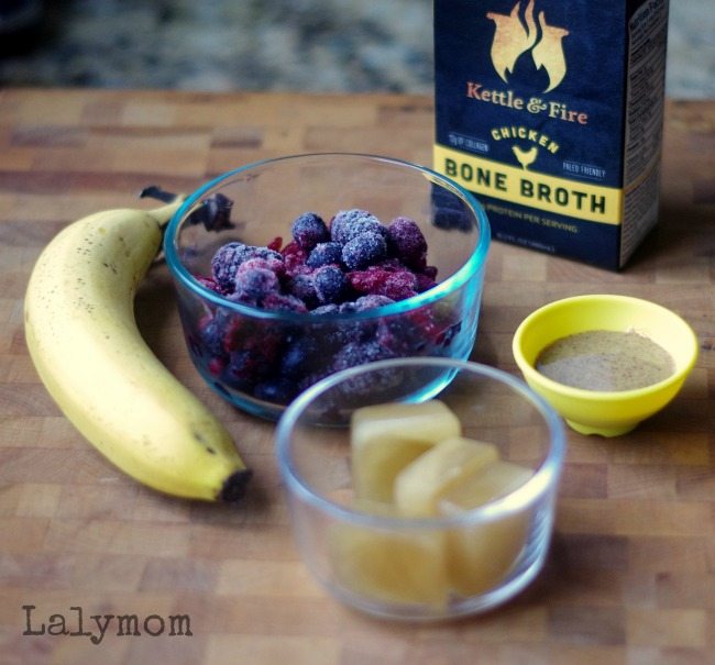 Quick and easy peanut butter and jelly smoothie with bone broth recipe